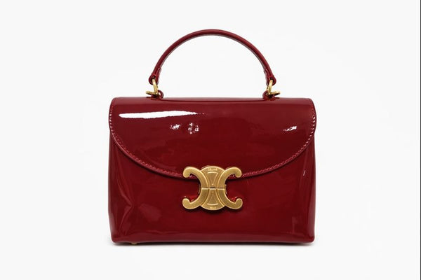 Дамска чанта CEL – лакирана кожа в бордо