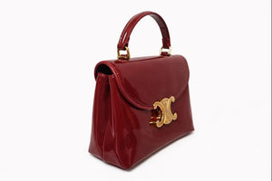 Дамска чанта CEL – лакирана кожа в бордо