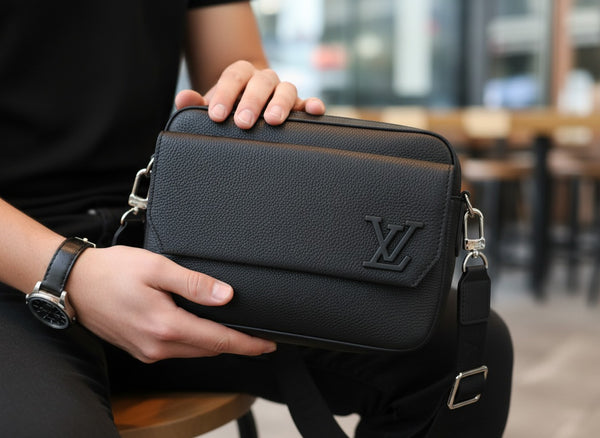 Мъжка чанта Louis Vuitton от естествена кожа