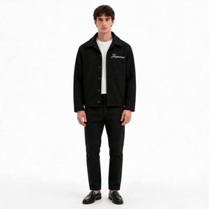 Мъжко яке Jacquemus в черно с бродирано лого