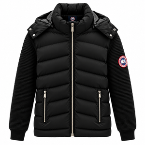 Мъжко есенно-зимно яке Canada Goose в черно с плетени ръкави