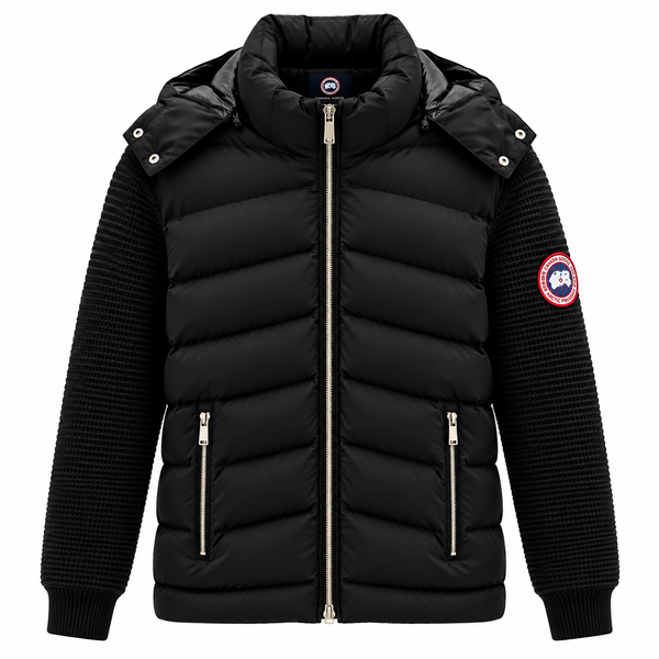 Мъжко есенно-зимно яке Canada Goose в черно с плетени ръкави